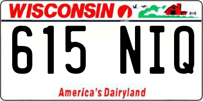 WI license plate 615NIQ