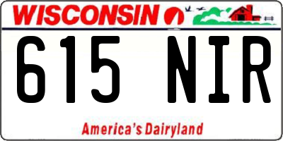 WI license plate 615NIR