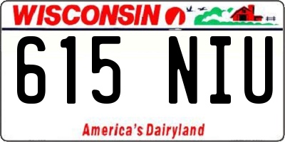 WI license plate 615NIU