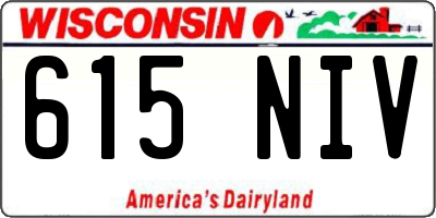 WI license plate 615NIV