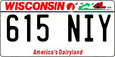 WI license plate 615NIY