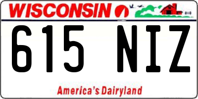 WI license plate 615NIZ