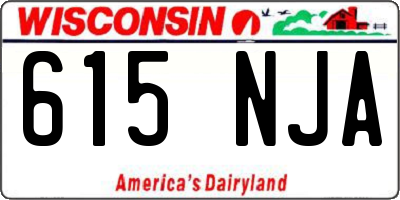 WI license plate 615NJA