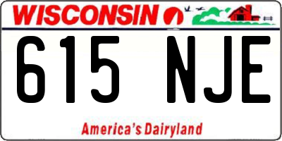 WI license plate 615NJE