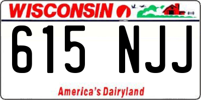 WI license plate 615NJJ