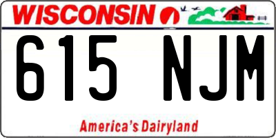 WI license plate 615NJM