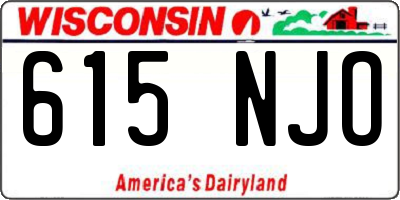 WI license plate 615NJO