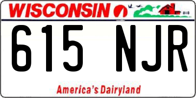 WI license plate 615NJR