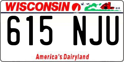 WI license plate 615NJU