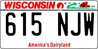 WI license plate 615NJW