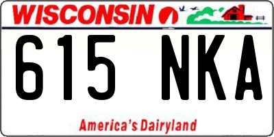 WI license plate 615NKA