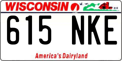 WI license plate 615NKE