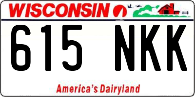 WI license plate 615NKK