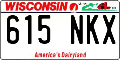 WI license plate 615NKX
