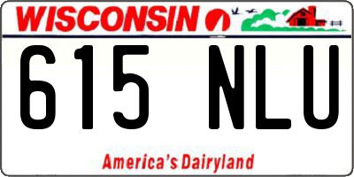 WI license plate 615NLU