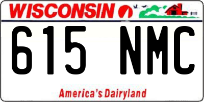 WI license plate 615NMC