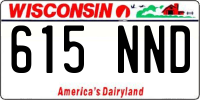 WI license plate 615NND
