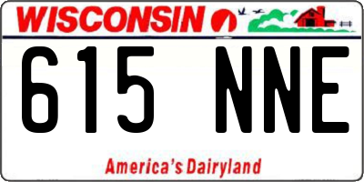 WI license plate 615NNE