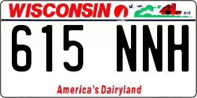 WI license plate 615NNH