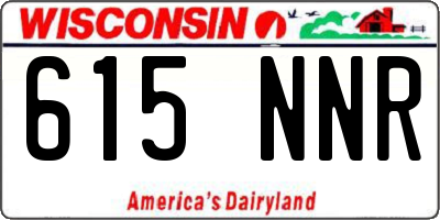 WI license plate 615NNR