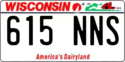WI license plate 615NNS