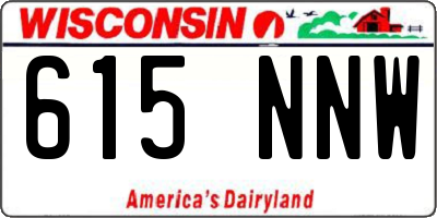 WI license plate 615NNW