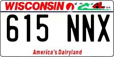 WI license plate 615NNX