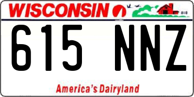 WI license plate 615NNZ