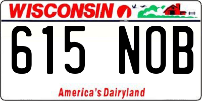 WI license plate 615NOB