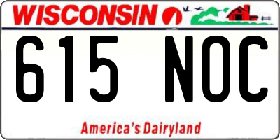 WI license plate 615NOC
