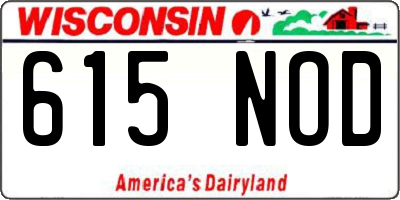 WI license plate 615NOD
