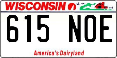 WI license plate 615NOE
