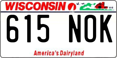 WI license plate 615NOK