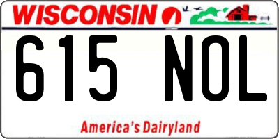 WI license plate 615NOL