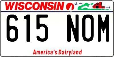 WI license plate 615NOM