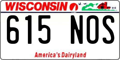 WI license plate 615NOS