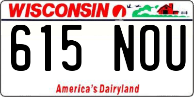 WI license plate 615NOU