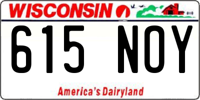 WI license plate 615NOY