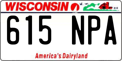 WI license plate 615NPA