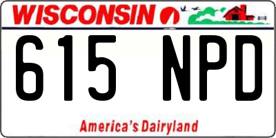 WI license plate 615NPD