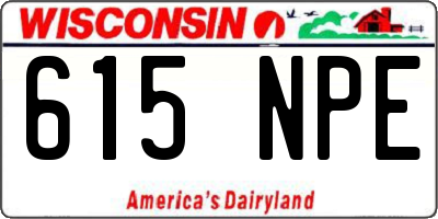 WI license plate 615NPE