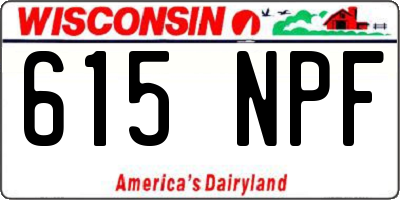 WI license plate 615NPF