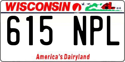 WI license plate 615NPL