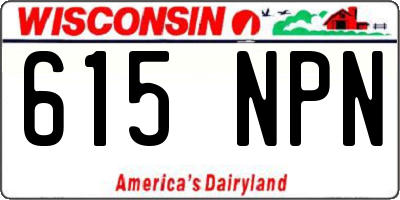 WI license plate 615NPN