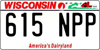 WI license plate 615NPP