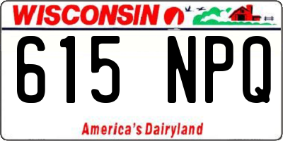 WI license plate 615NPQ