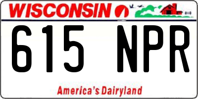 WI license plate 615NPR