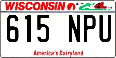 WI license plate 615NPU