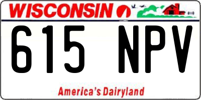 WI license plate 615NPV