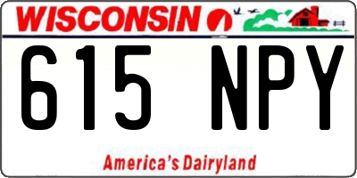 WI license plate 615NPY